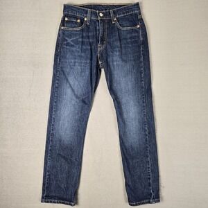Levis 502 Jeans Mens 29x30 (Fits 29x28)‎ Dark Wash Blue Denim Taper Fit Outdoors